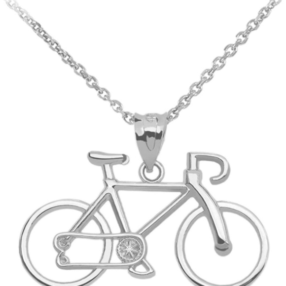 925 Sterling Silver Bicycle Pendant Necklace